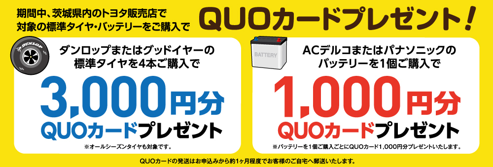 タイヤ・バッテリー安心安全サポートキャンペーン | 茨城トヨタ